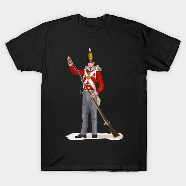 British Napoleonic Infantry (48th Regiment) T-Shirt by BearCaveDesigns